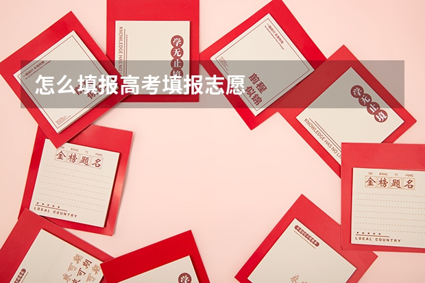 怎么填报高考填报志愿